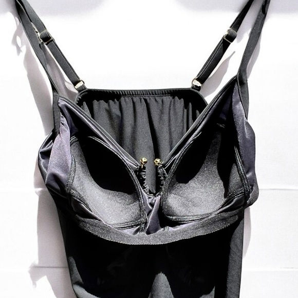 🌻NEW w.tags Miraclesuit Black Zing Tankini Top $132.00 Retail Size 14 - Picture 8 of 12